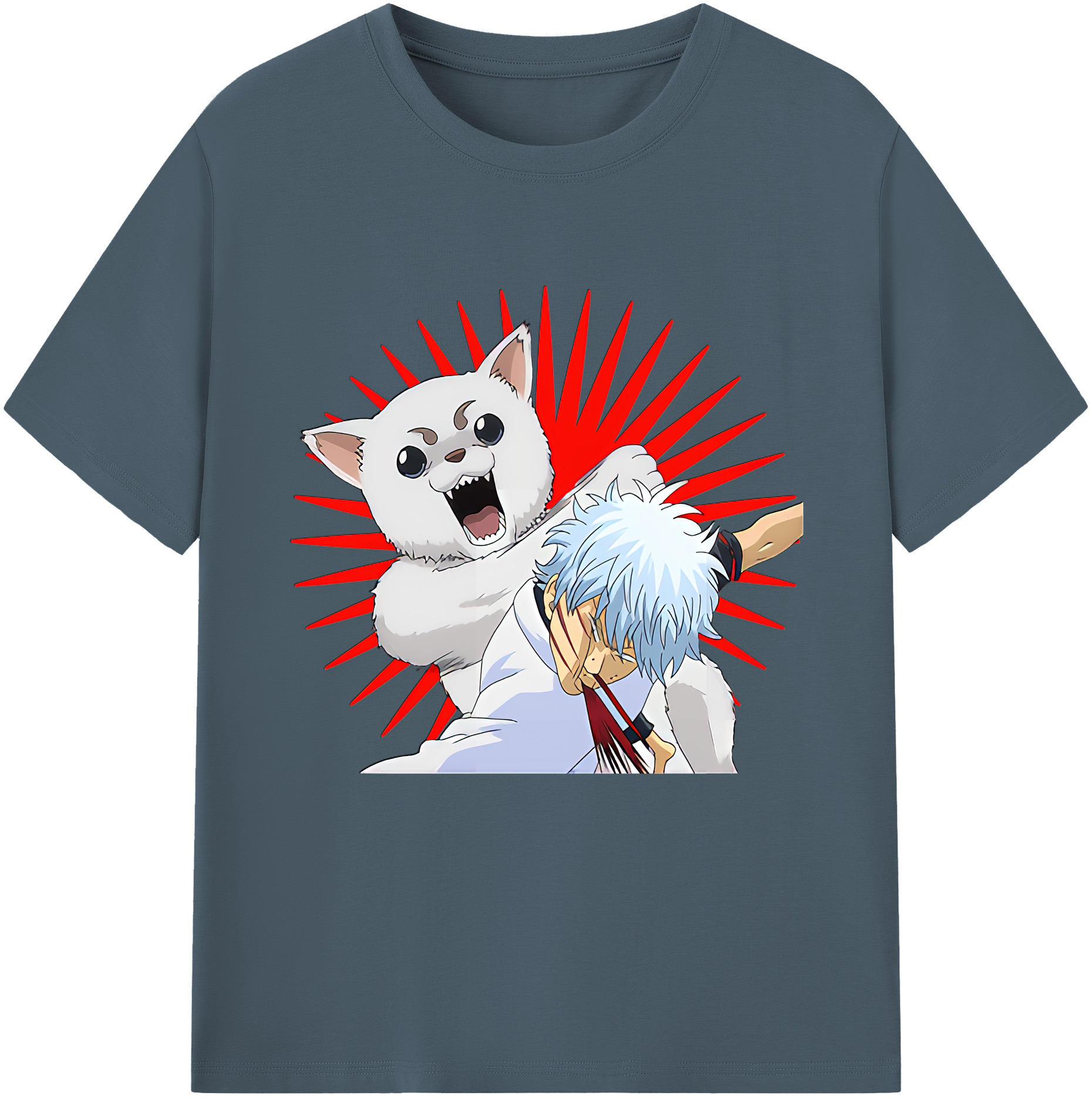 （画像用） ぎんたま 坂田銀時（さかたぎんとき） 神楽 志村新八（しむら しんぱち） GINTAMA Sakata Gintoki Kagura Shimura Shinpachi 綿100％半袖Tシャツ（フロントプリント）